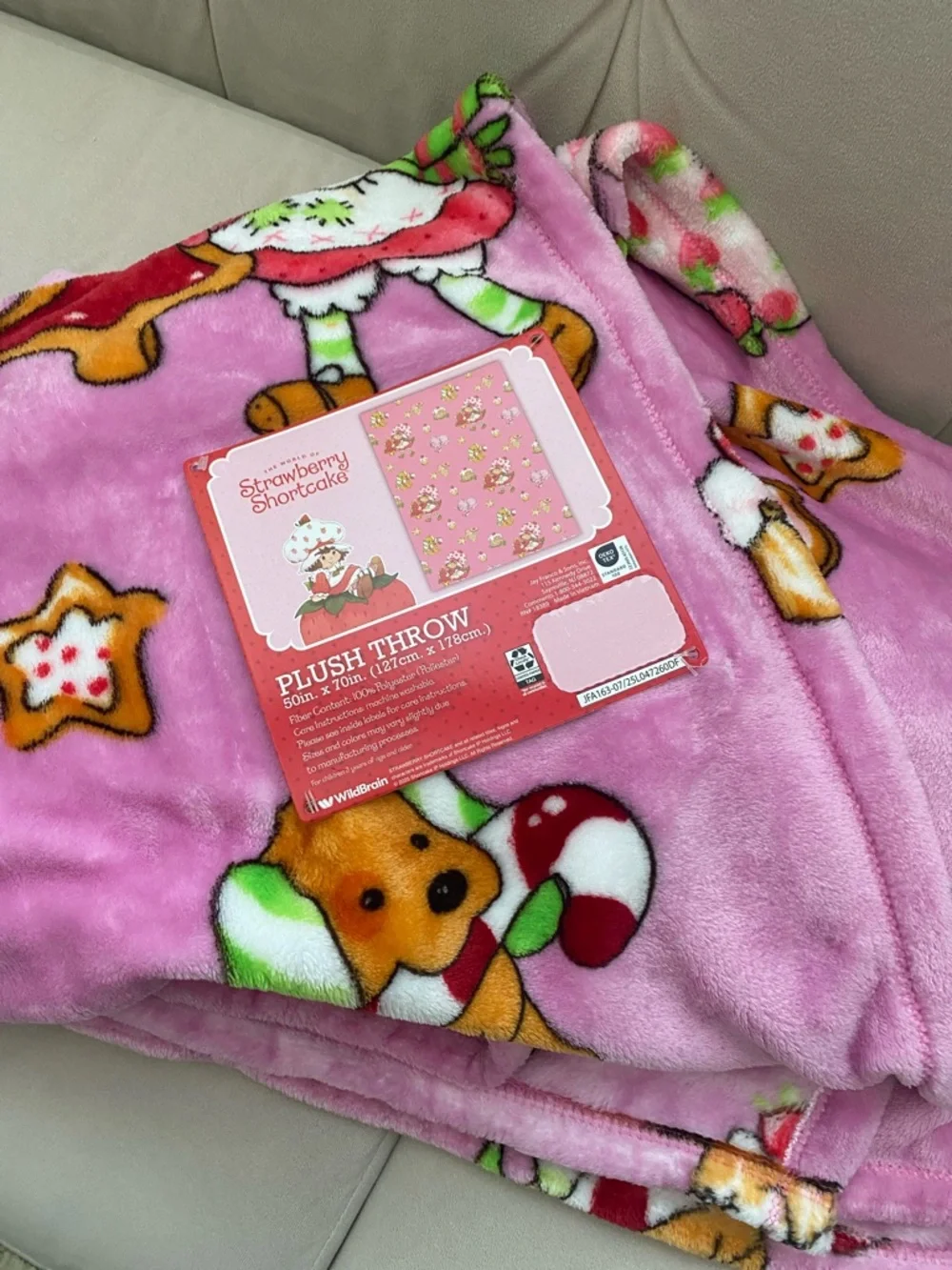 Strawberry Shortcake Plush Throw Blanket